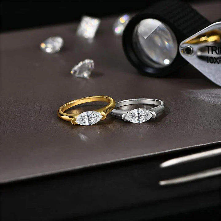 Anillo Delgado Hailey Playa | Oro Blanco