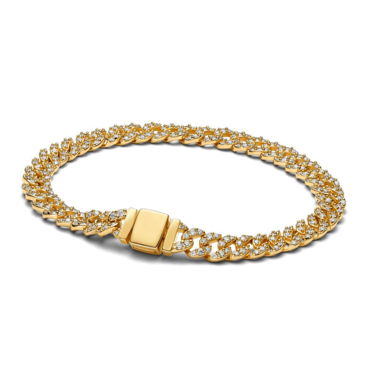 Pulsera Cubana de Moissanita | Oro