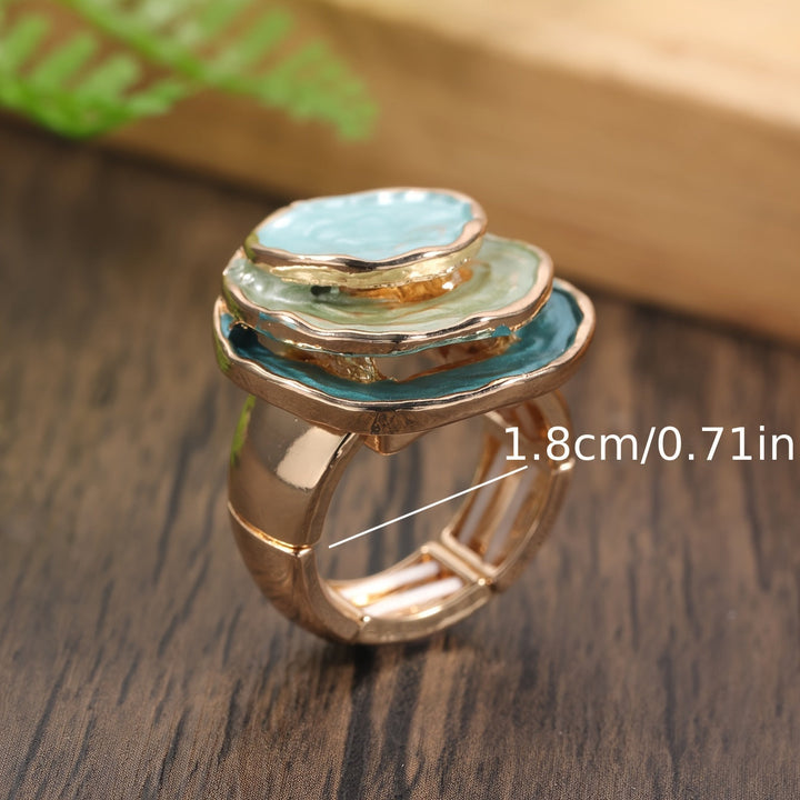 Anillo de Esmalte Boho de Tres Capas
