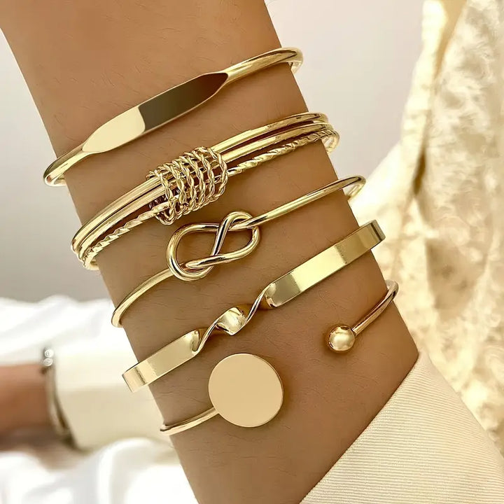 Conjunto de pulseras Knotted Elegance | Oro