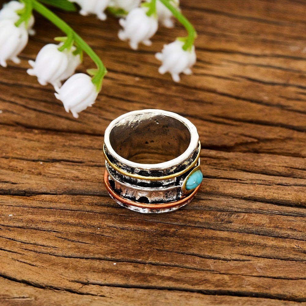 Anillo Vintage Boho Turquesa