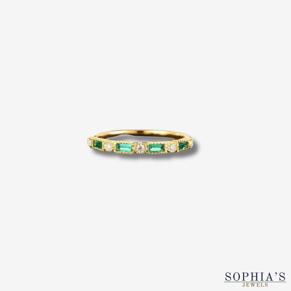 Gold Ring with Green Zircon