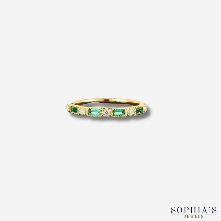 Gold Ring with Green Zircon