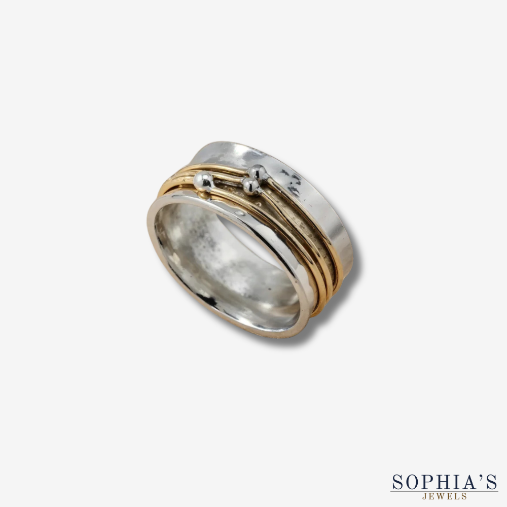 Bianca | Anillo vintage de plata bañada en oro