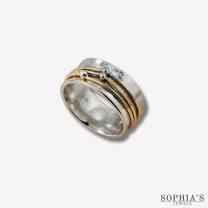 Bianca | Anillo vintage de plata bañada en oro