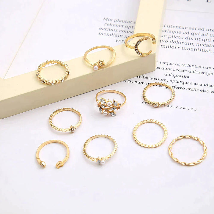 Bohemian Ring Set – 10 Pieces