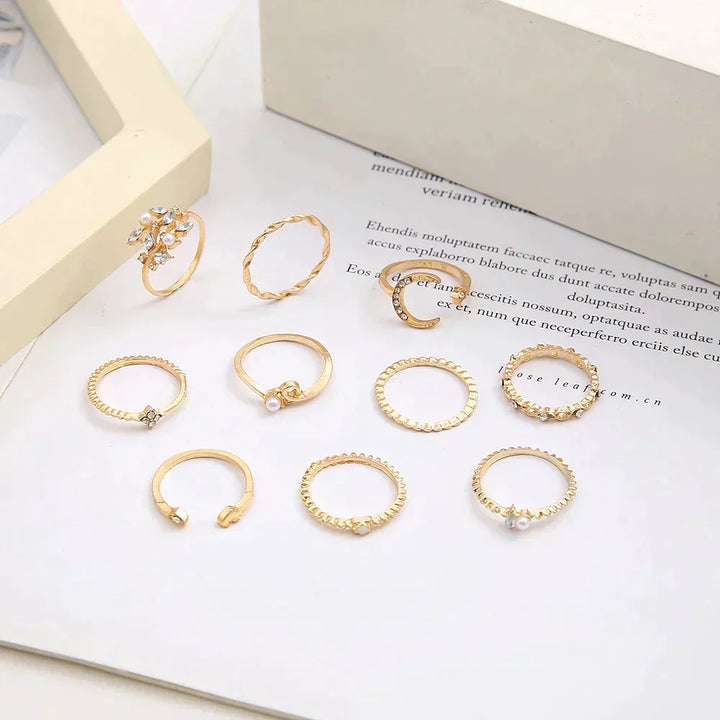 Bohemian Ring Set – 10 Pieces