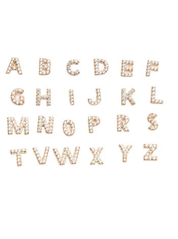 Pendiente con inicial (1 pieza) | Oro blanco