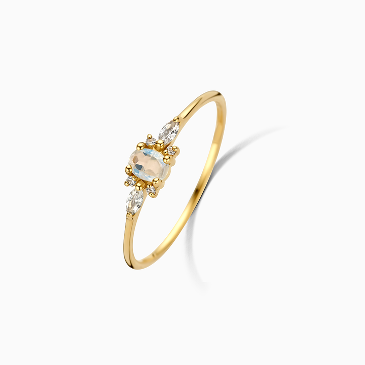 Anillo Muse de Piedra Lunar | Oro