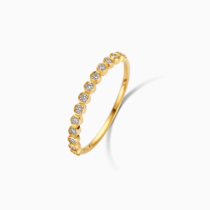 Anillo de diamantes con burbujas | Oro blanco