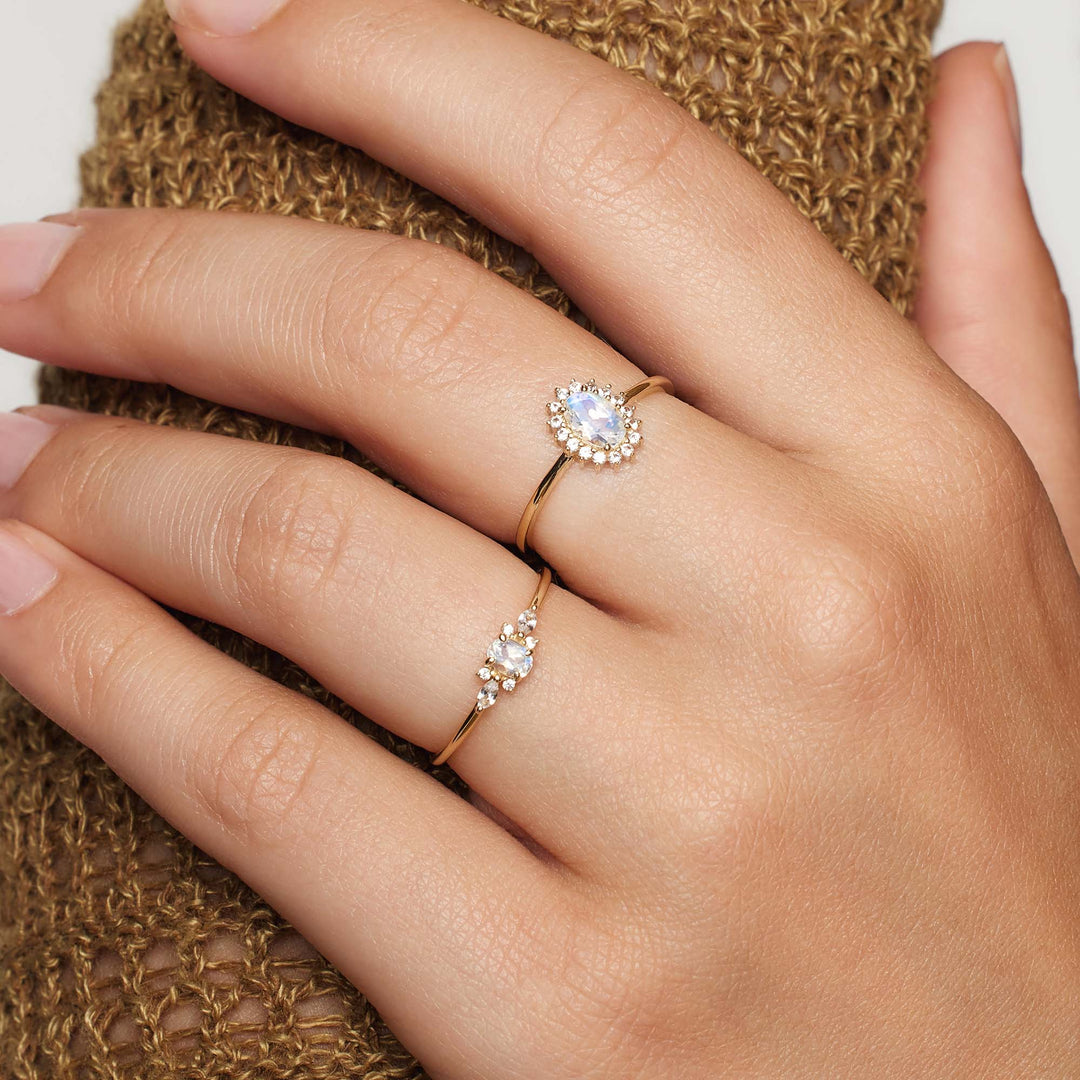 Anillo Muse de Piedra Lunar | Oro