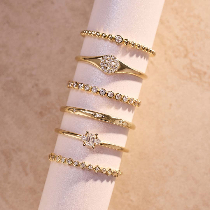 Anillo de diamantes con burbujas | Oro blanco