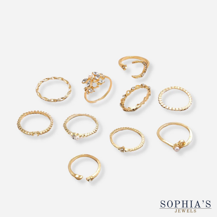 Bohemian Ring Set – 10 Pieces