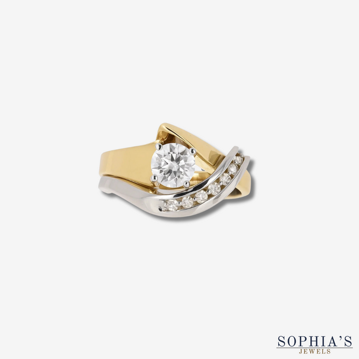Irregular Cut Zirconia Ring – Gold & Silver