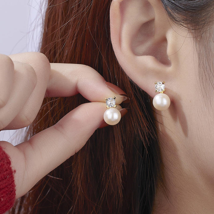 Pendientes de perlas de agua dulce