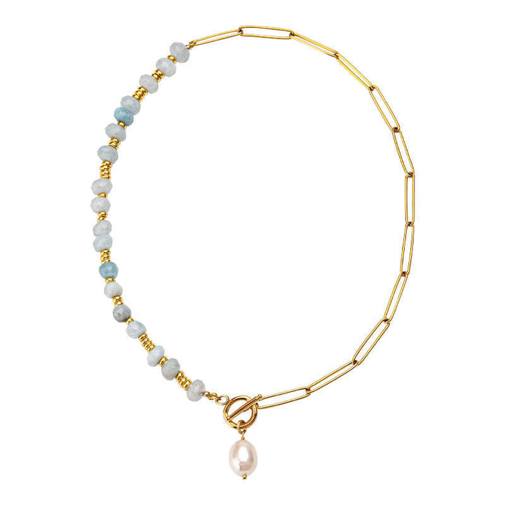 Collar de cadena de piedra natural