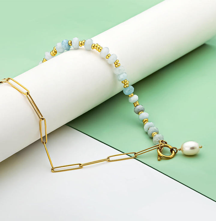 Collar de cadena de piedra natural