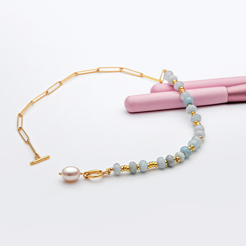 Collar de cadena de piedra natural