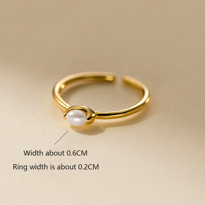 Anillo abierto de perla barroca