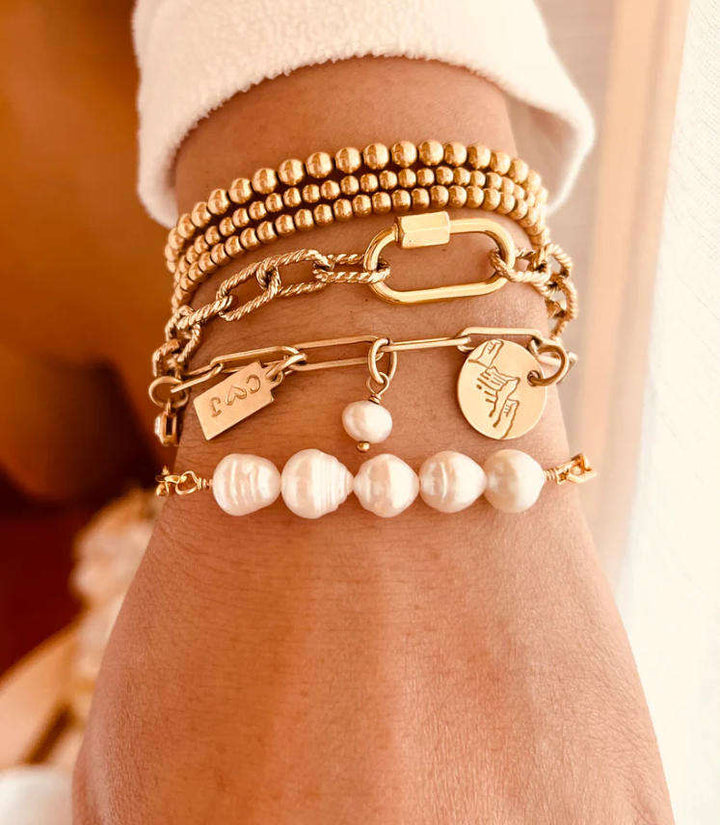 Baroque Pearl Paperclip Bracelet