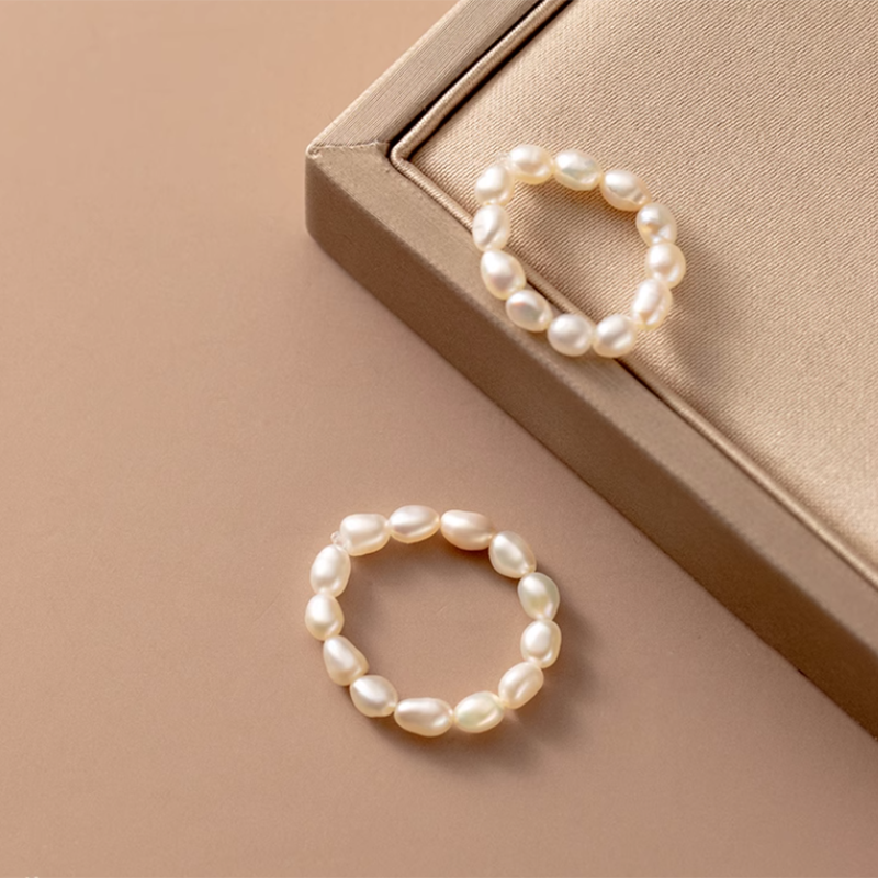 Anillo de perla barroca natural