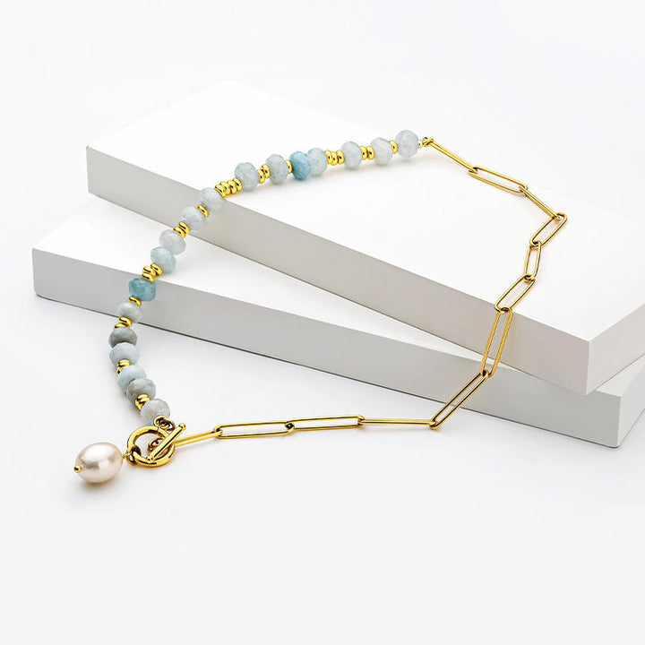 Collar de cadena de piedra natural