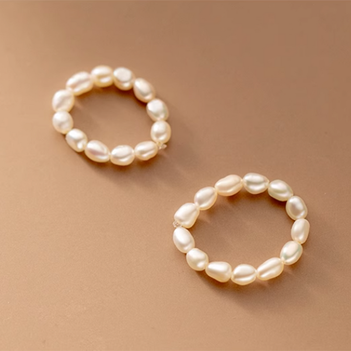 Anillo de perla barroca natural