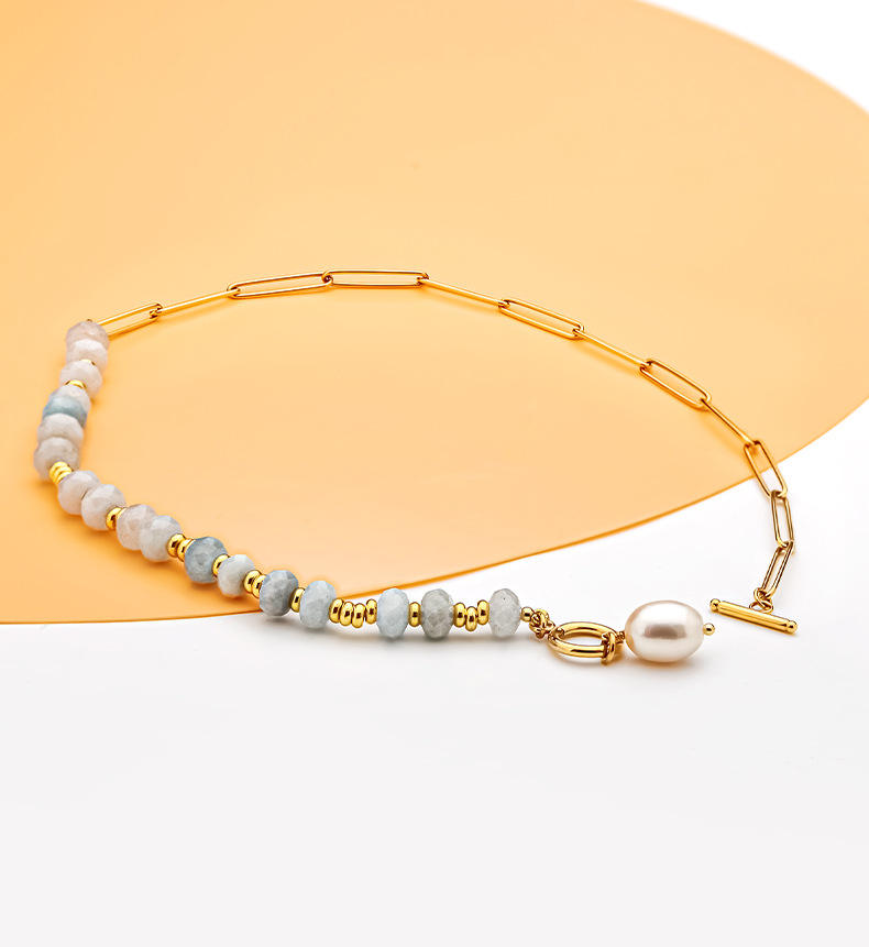 Collar de cadena de piedra natural