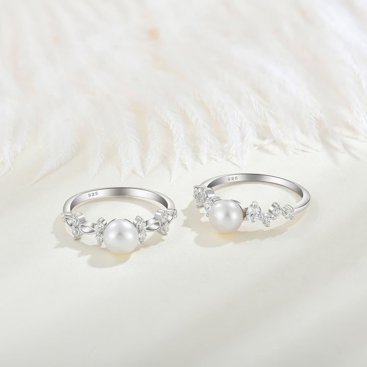 Freshwater Pearl Zircon Ring