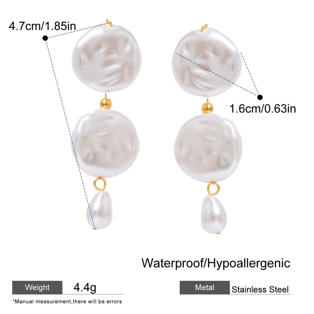 Pendientes geométricos de perlas de agua dulce