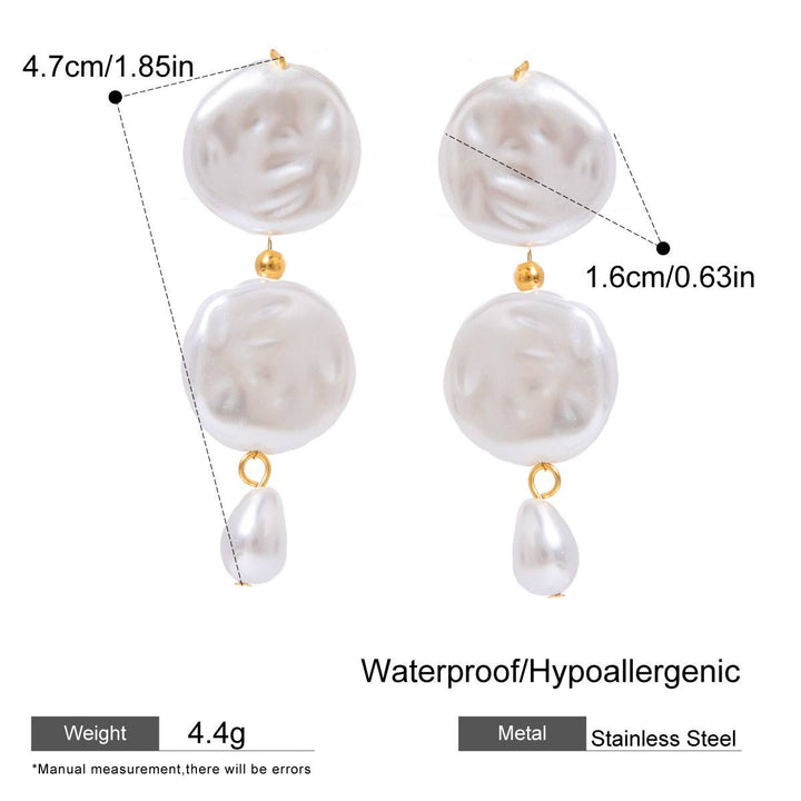 Pendientes geométricos de perlas de agua dulce