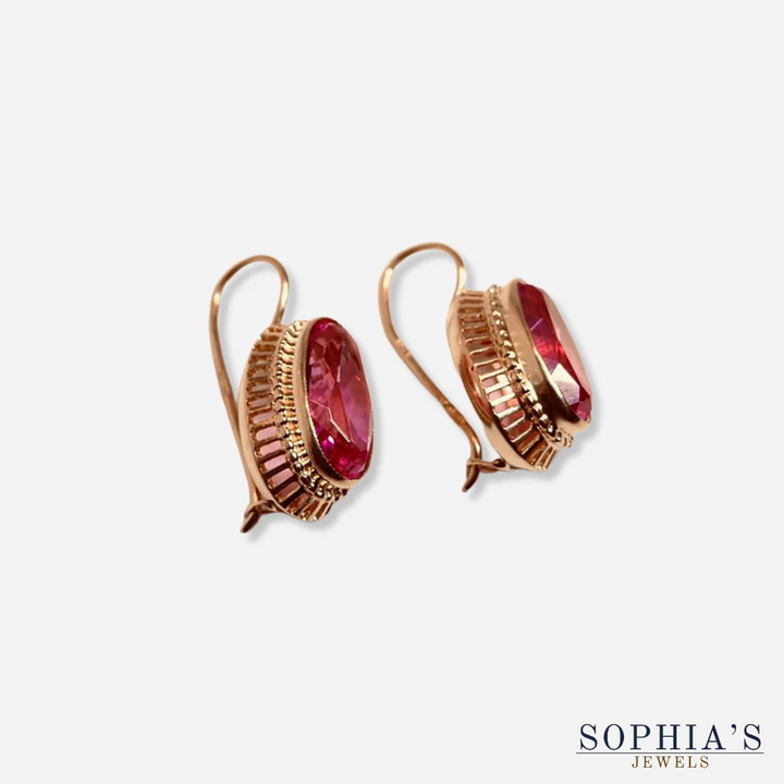 Pendientes vintage de oro rosa