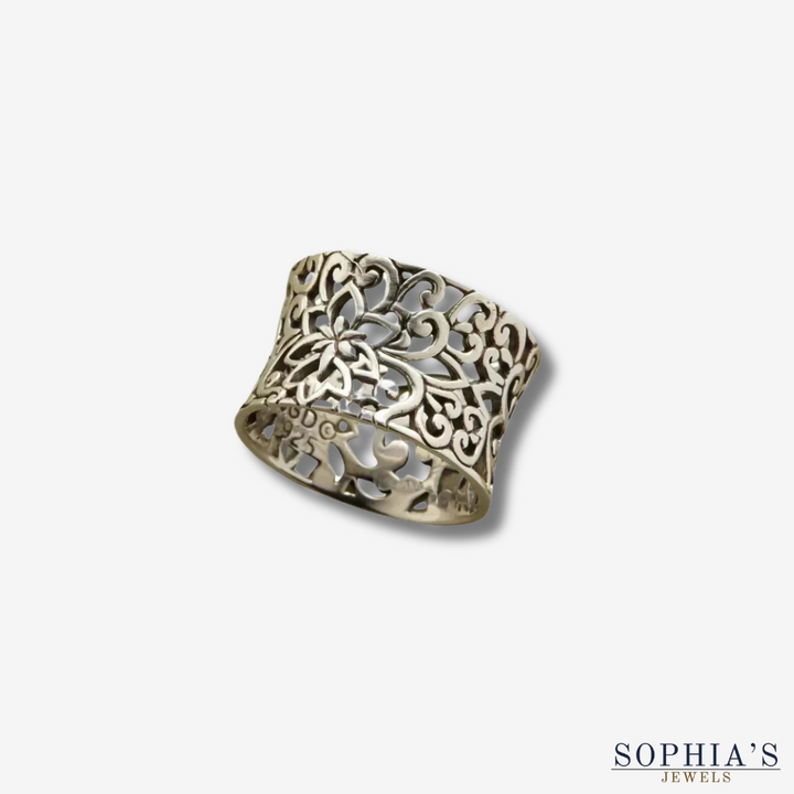 Anillo hueco de plata vintage