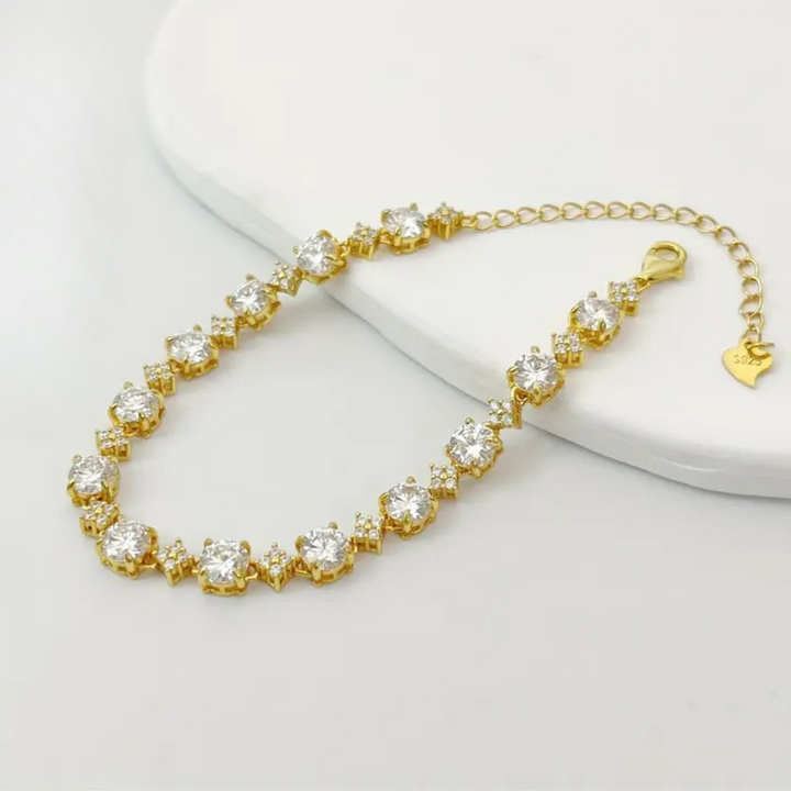 Gold Plated Moissanite Tennis Bracelet