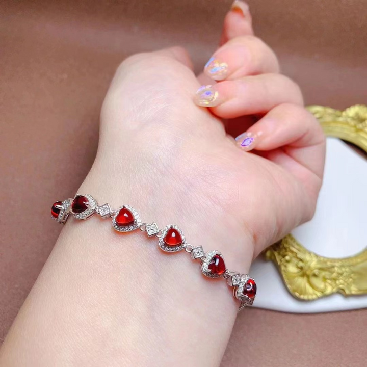 Pulsera de la amistad con dije de granate natural