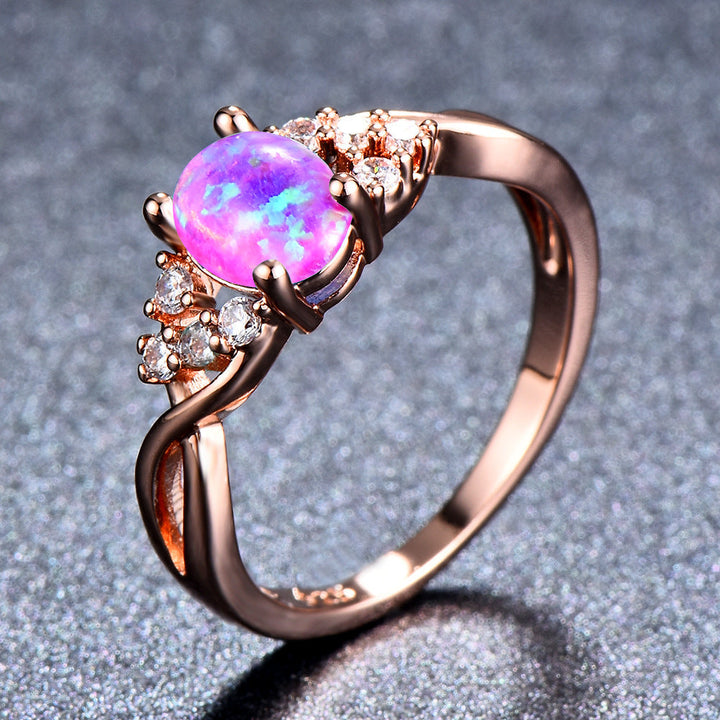 Anillo Sylva Moonhart Azul | Oro Rosa