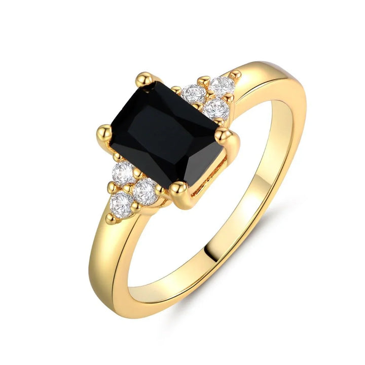 Marias Jewels - Black Spinel Baguette Ring