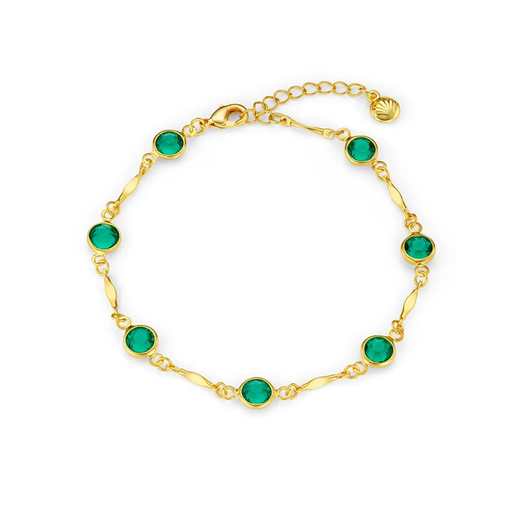 Pulsera de Cadena Link Esmeralda | Oro