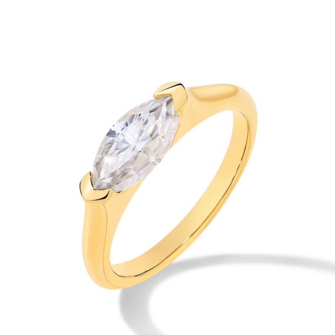 Anillo fino Hailey Playa | Oro blanco