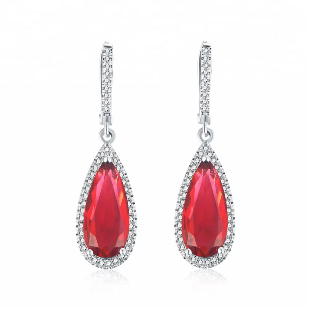 Red Rhinestone Zirconia Jewelry Set