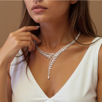 Collar de Lujo con Diseño de Hoja al Estilo Vintage