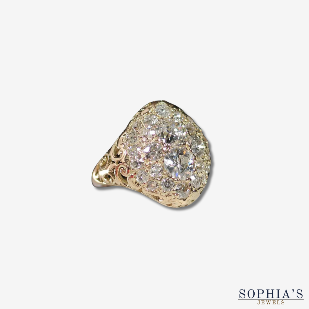 Round Golden Vintage Diamond Ring