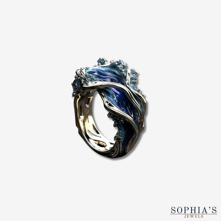 Vintage Gold Ocean Wave Ring