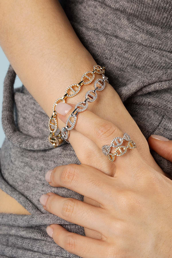 Pulsera Isla Marina | Oro blanco