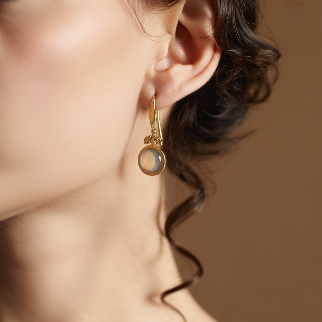 Pendientes de Luna Verde Vintage