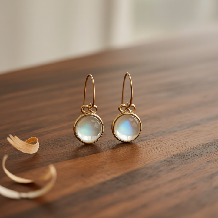 Pendientes de Luna Verde Vintage