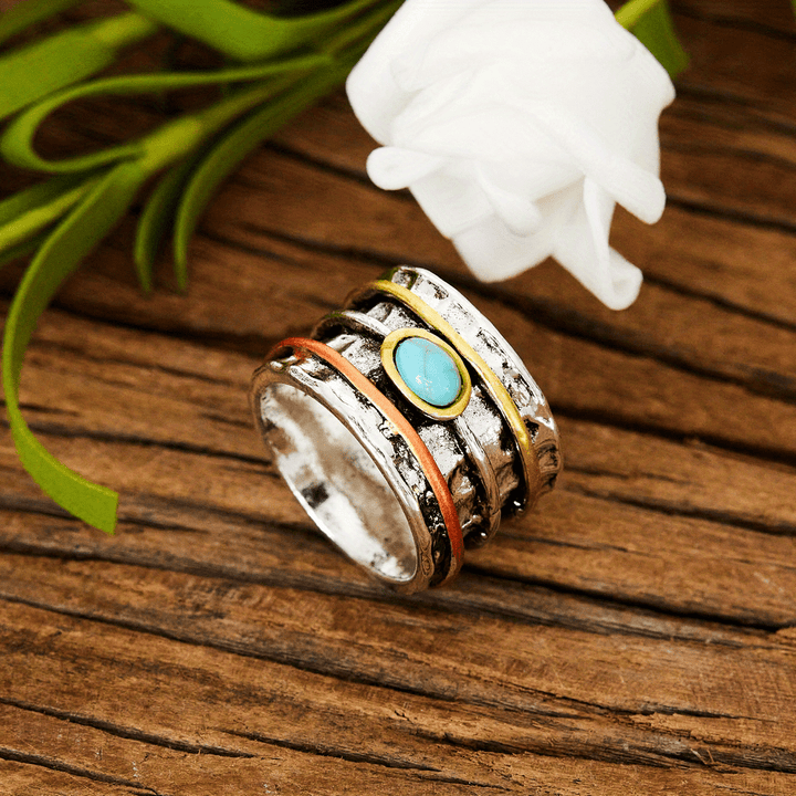 Anillo Vintage Boho Turquesa