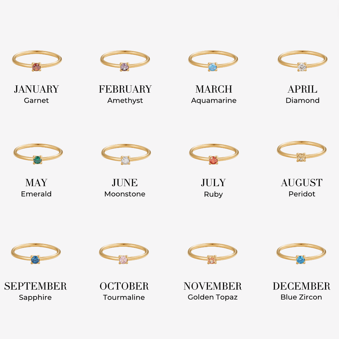 Anillos con piedras de nacimiento