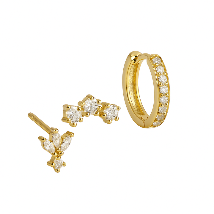 Pendientes Esenciales Trio Mila | Oro