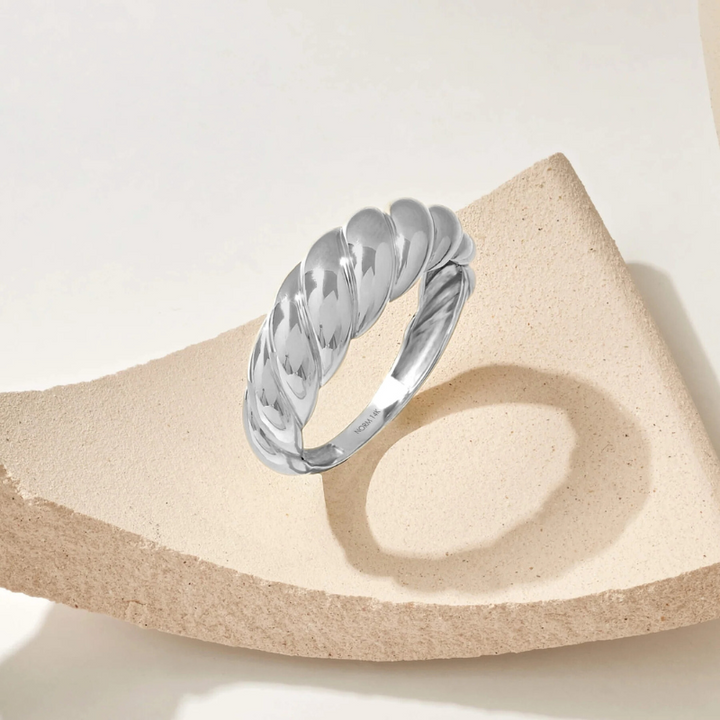 Anillo de cruasán | Oro blanco